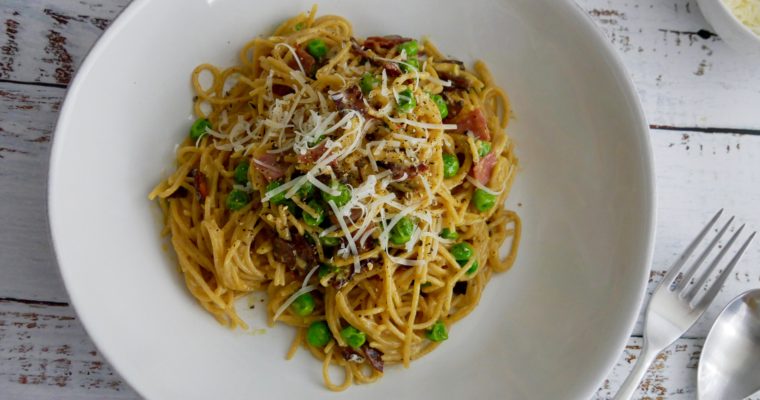 Bowl of spaghetti carbonara