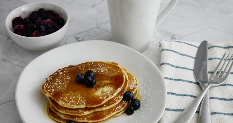dairy-free pancakes with coffee
